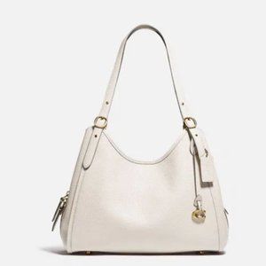 COACH Chalk/Brass Soft Pebble Leather Lori Shoulder Bag